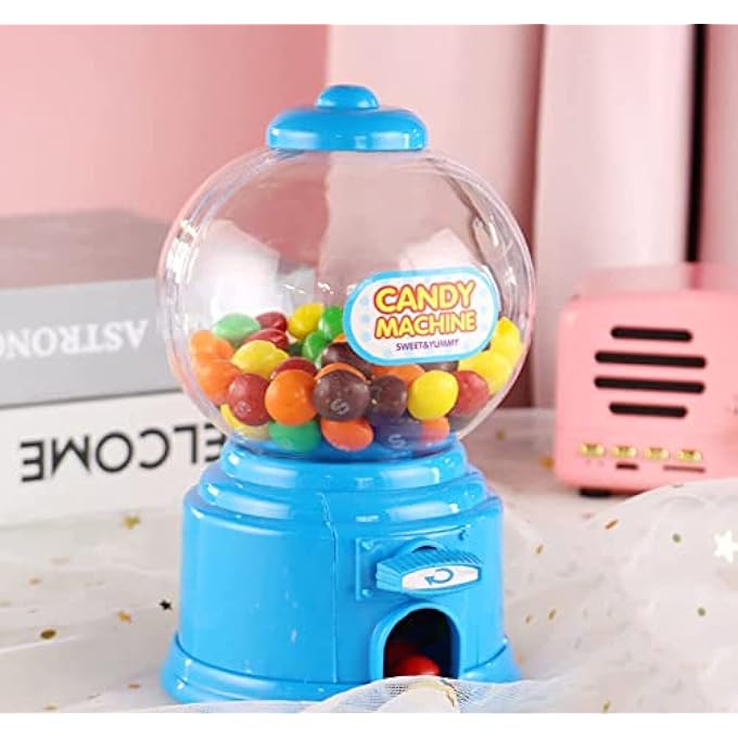 rayihni GUMBALL MACHINE FOR KIDS, DESKTOP BUBBLE GUM MINI CANDY DISPENSER, UNIQUE MONEY SAVING COIN BANK, HOME VENDING MACHINE, BIRTHDAY PARTIES, NOVELTIES, PARTY FAVORS AND SUPPLIES - Image 1